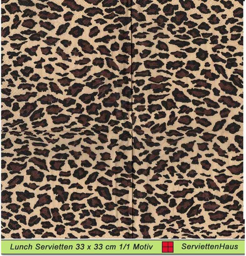 Leopardenfell - 1 Paket mit 20 Servietten